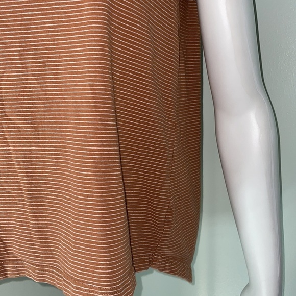 MOD REF High/Low Short sleeve brown stripe tee small - Picture 3 of 8